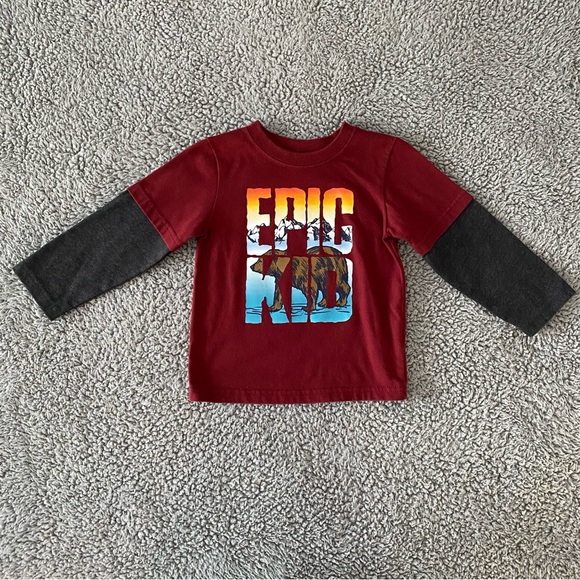 Long sleeve shirts toddler boy 2T Garanimals Outdoors Moose Bear Nature - Picture 5 of 16